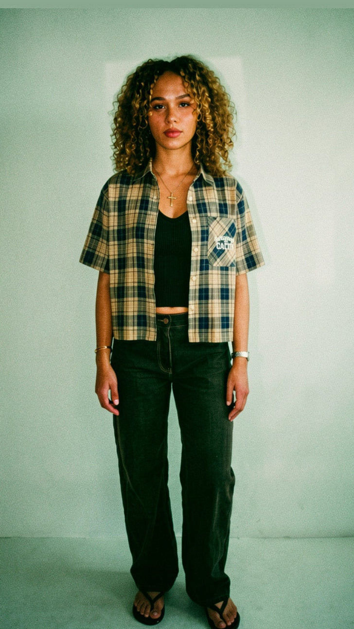 Model wearing Christian streetwear in urban setting
